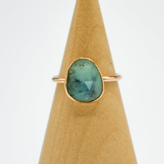 Gold fill rose cut peruvian opal size 7