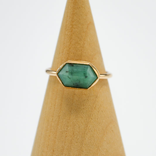 Gold fill horizontal rose cut emerald size 7