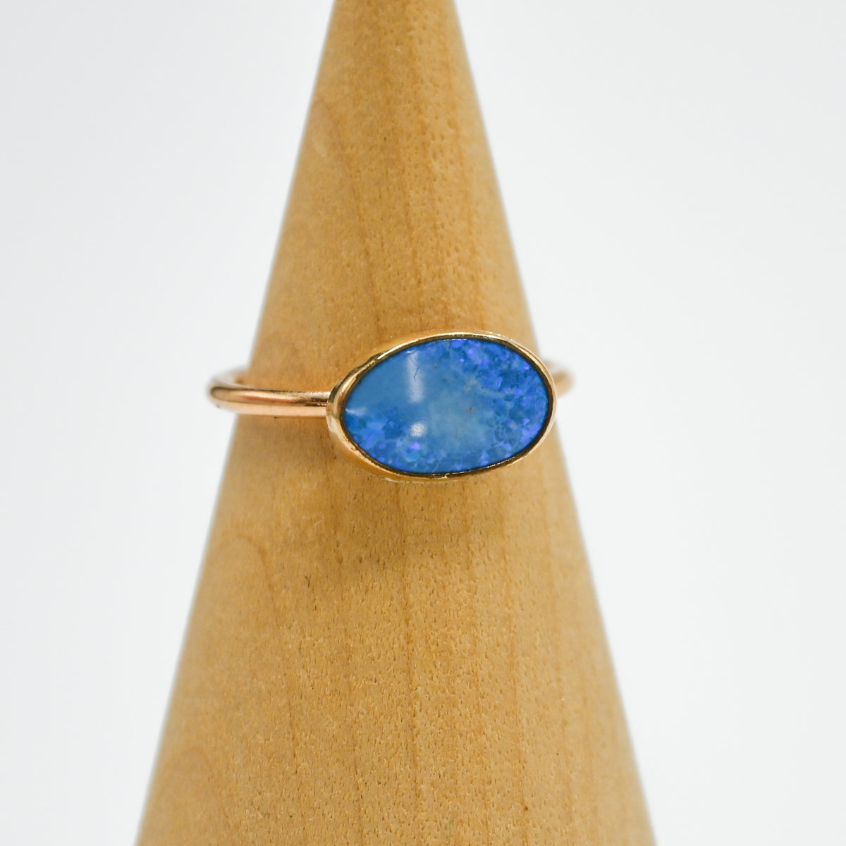 Gold fill horizontal Australian opal size 7