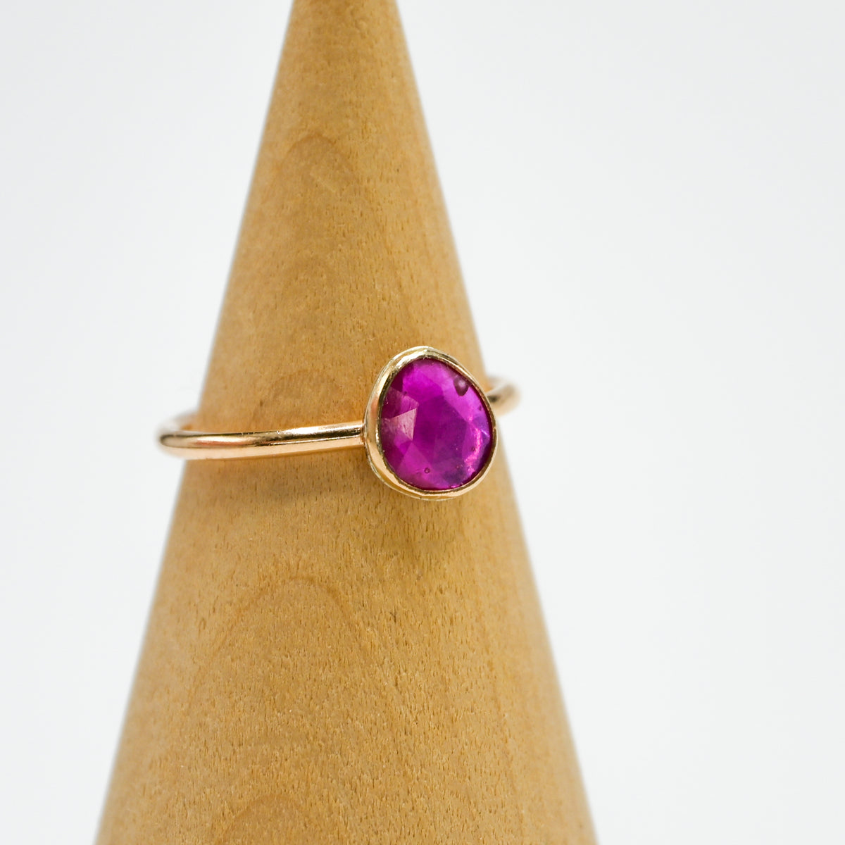 Gold fill rose cut ruby size 7