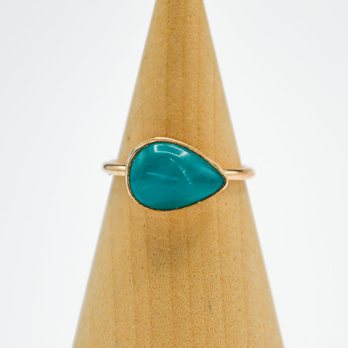Gold fill horizontal pear amazonite size 7