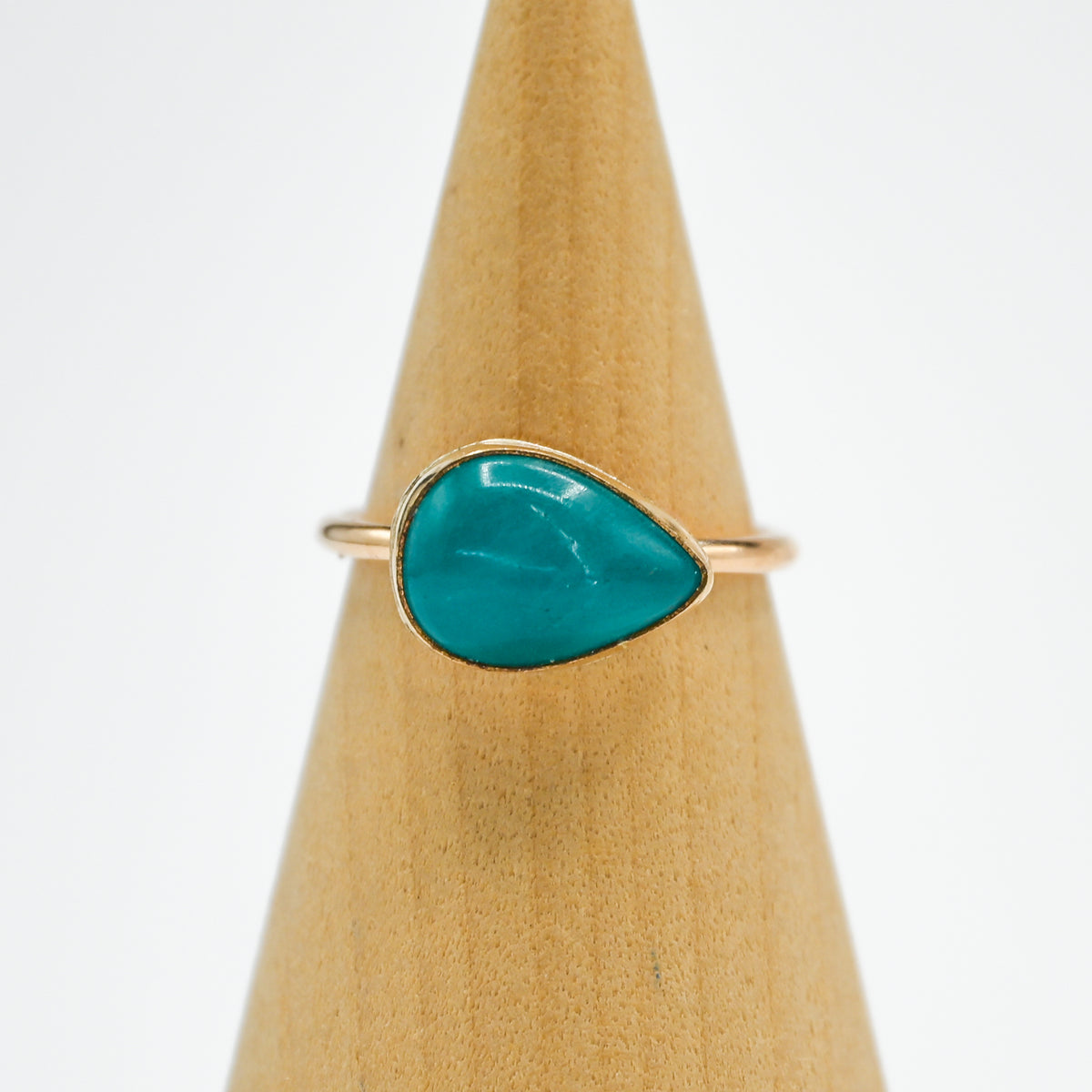 Gold fill horizontal pear amazonite size 7