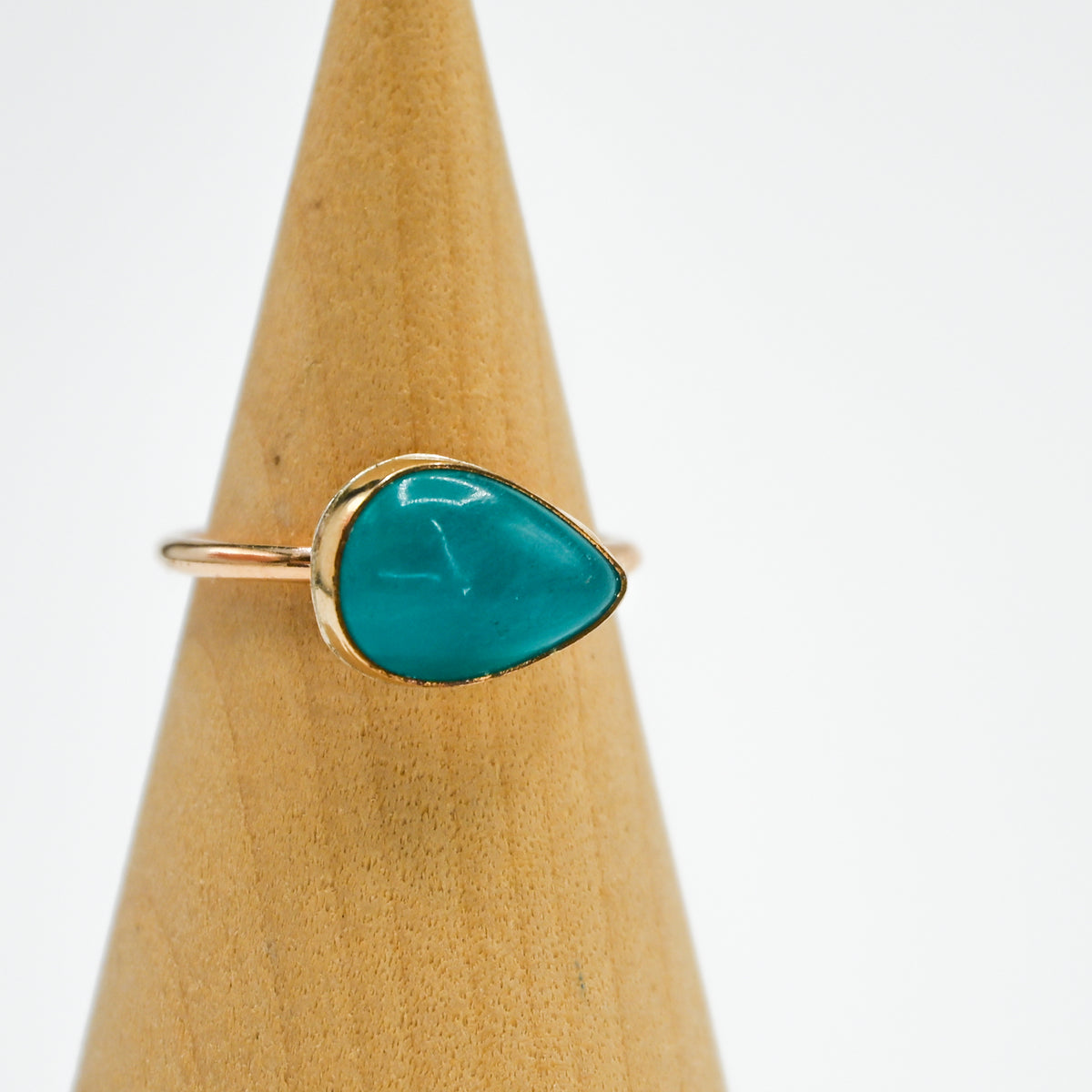 Gold fill horizontal pear amazonite size 7