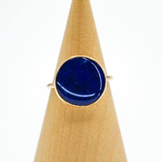 Gold fill round lapis lazuli size 7