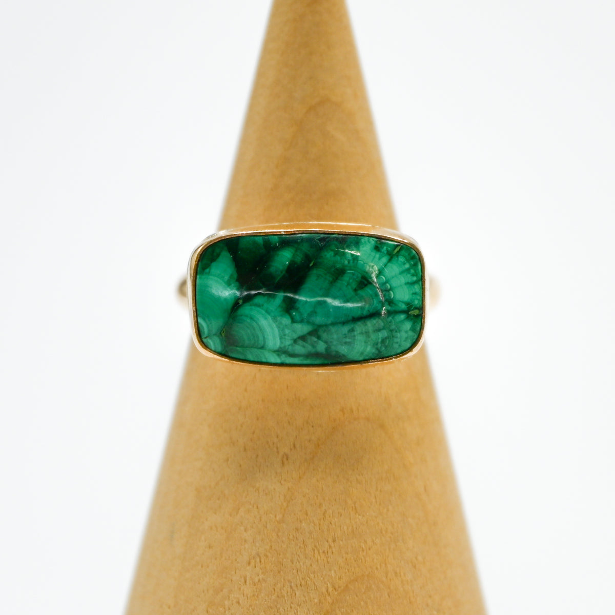 Gold fill xl horizontal malachite size 7