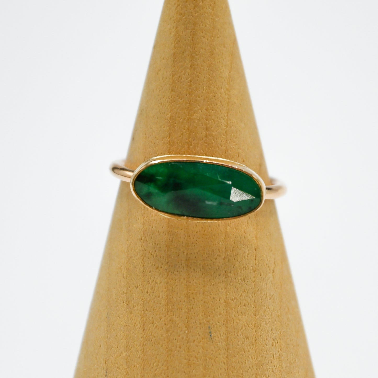 Gold fill horizontal rose cut emerald size 7.25
