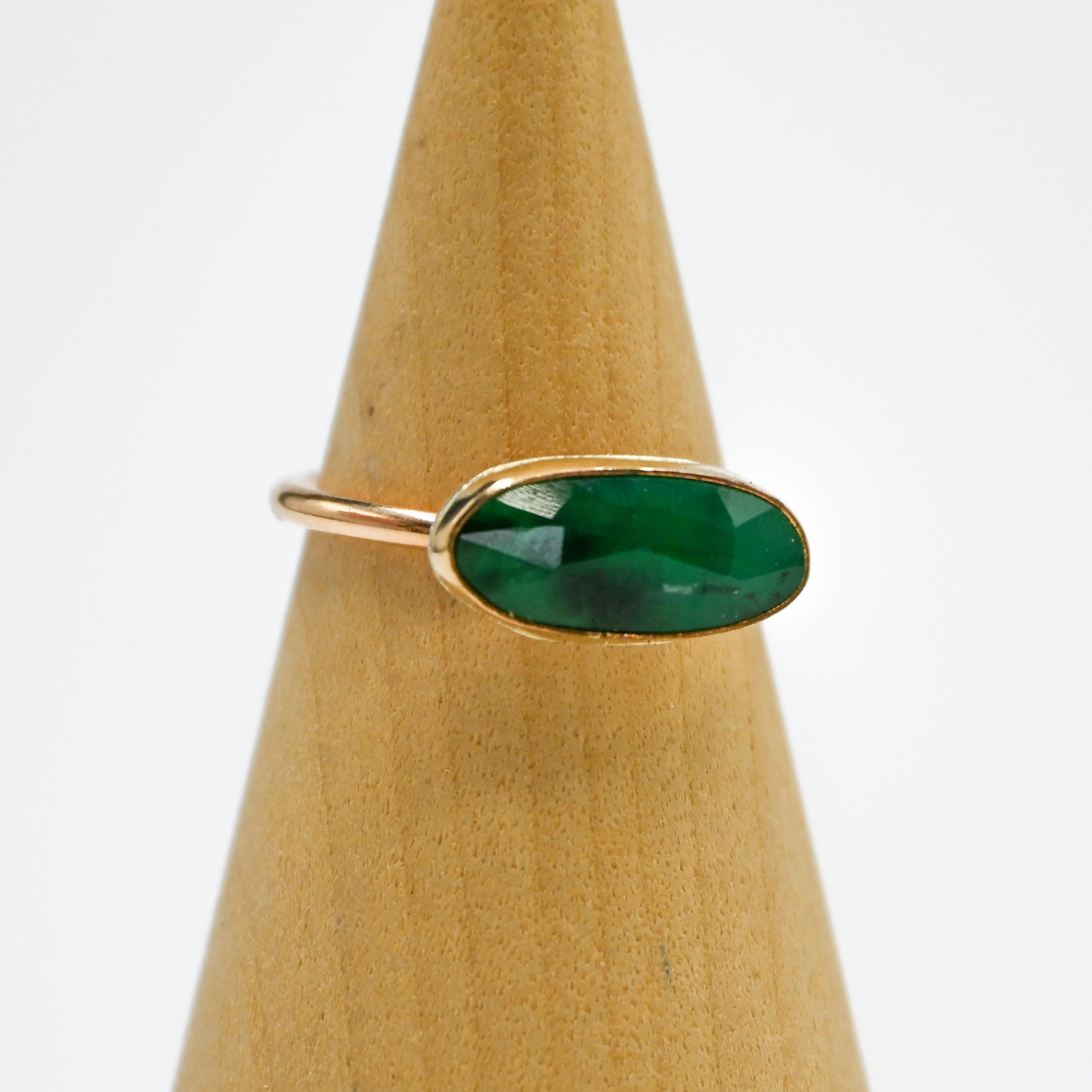 Gold fill horizontal rose cut emerald size 7.25