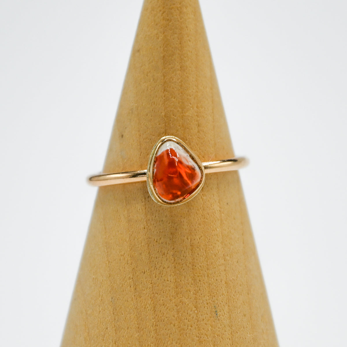 Gold fill Mexican fire opal size 7.25
