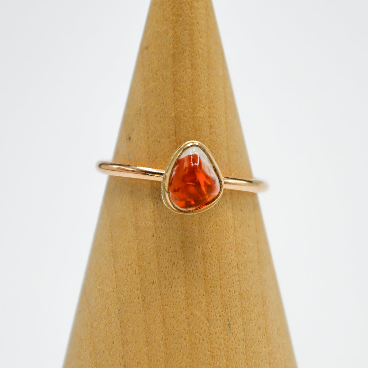 Gold fill Mexican fire opal size 7.25