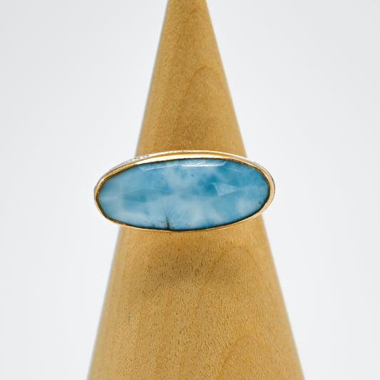 Gold fill xxl horizontal rose cut larimar size 7.5