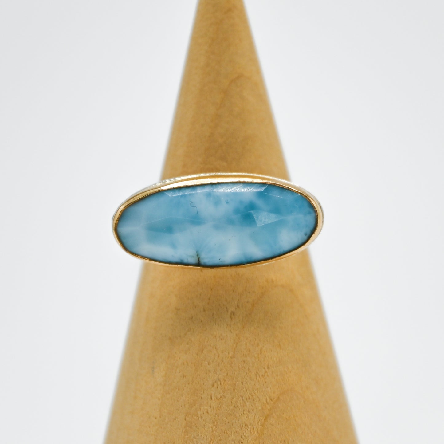 Gold fill xxl horizontal rose cut larimar size 7.5