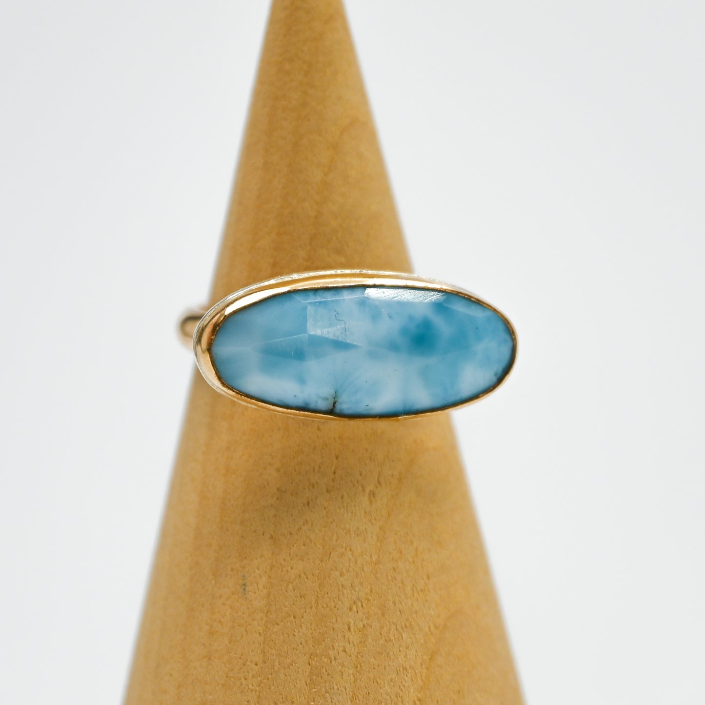 Gold fill xxl horizontal rose cut larimar size 7.5