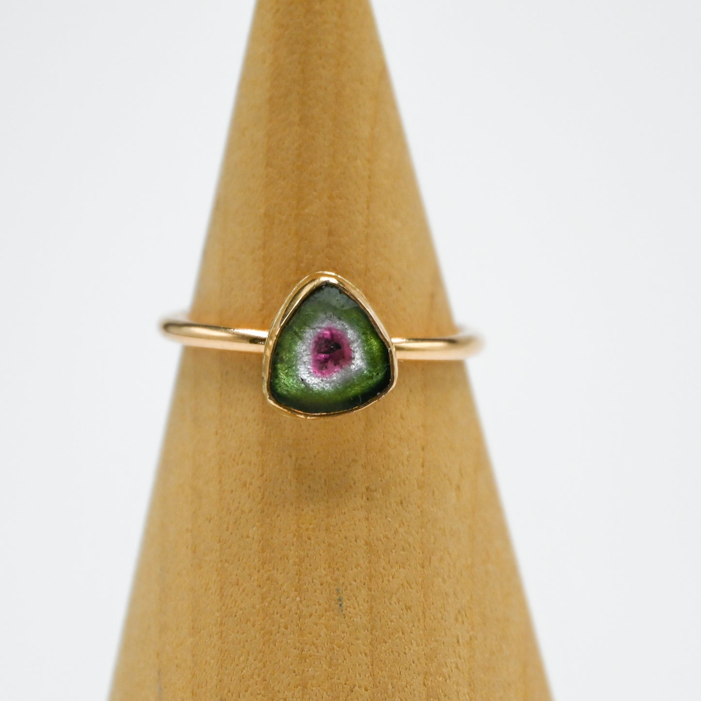 Gold fill watermelon tourmaline slice size 7.75