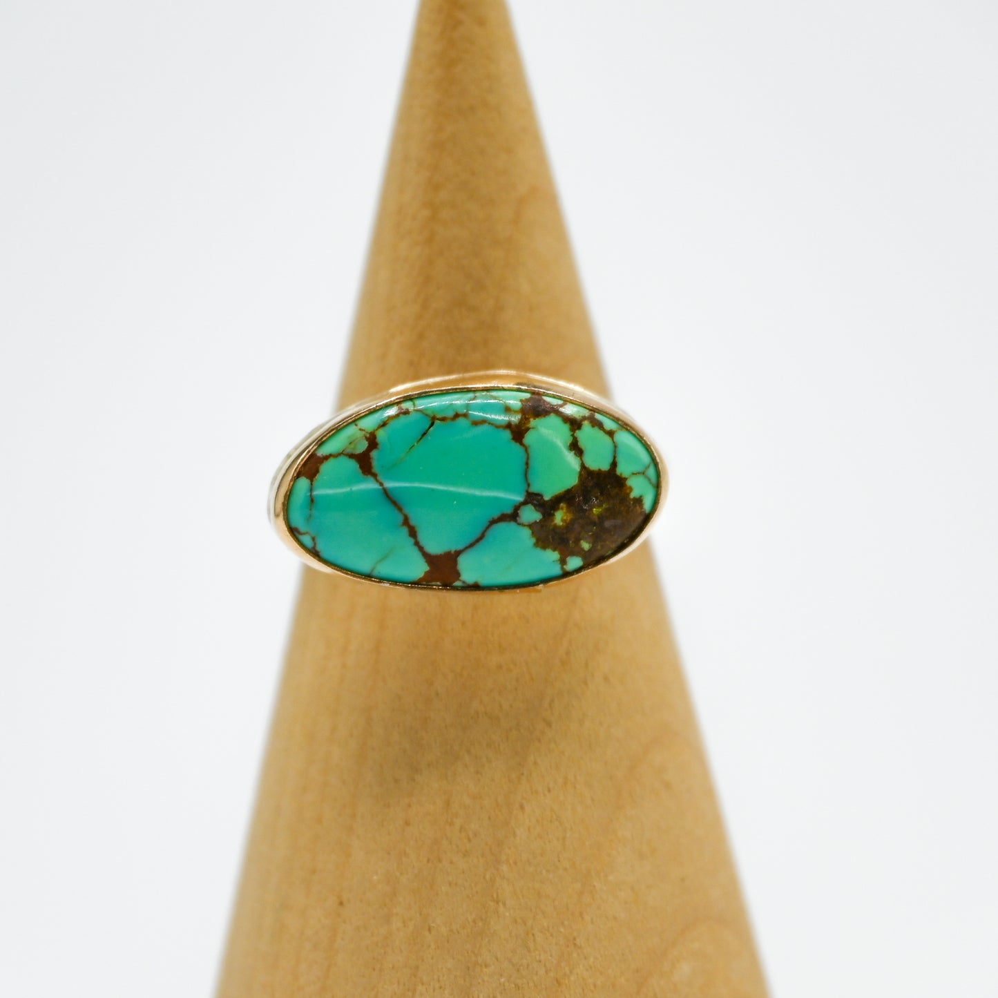 Gold fill xl number 8 turquoise size 7.75
