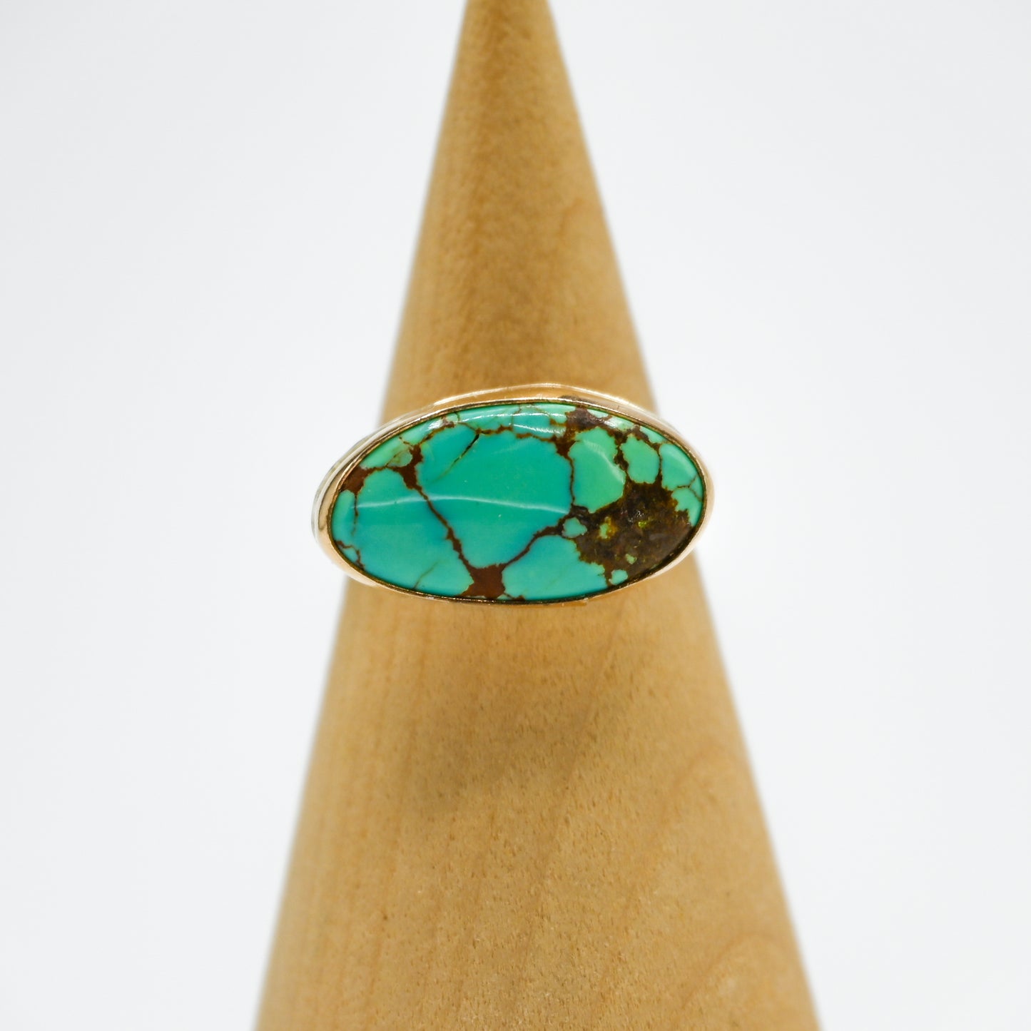 Gold fill xl number 8 turquoise size 7.75