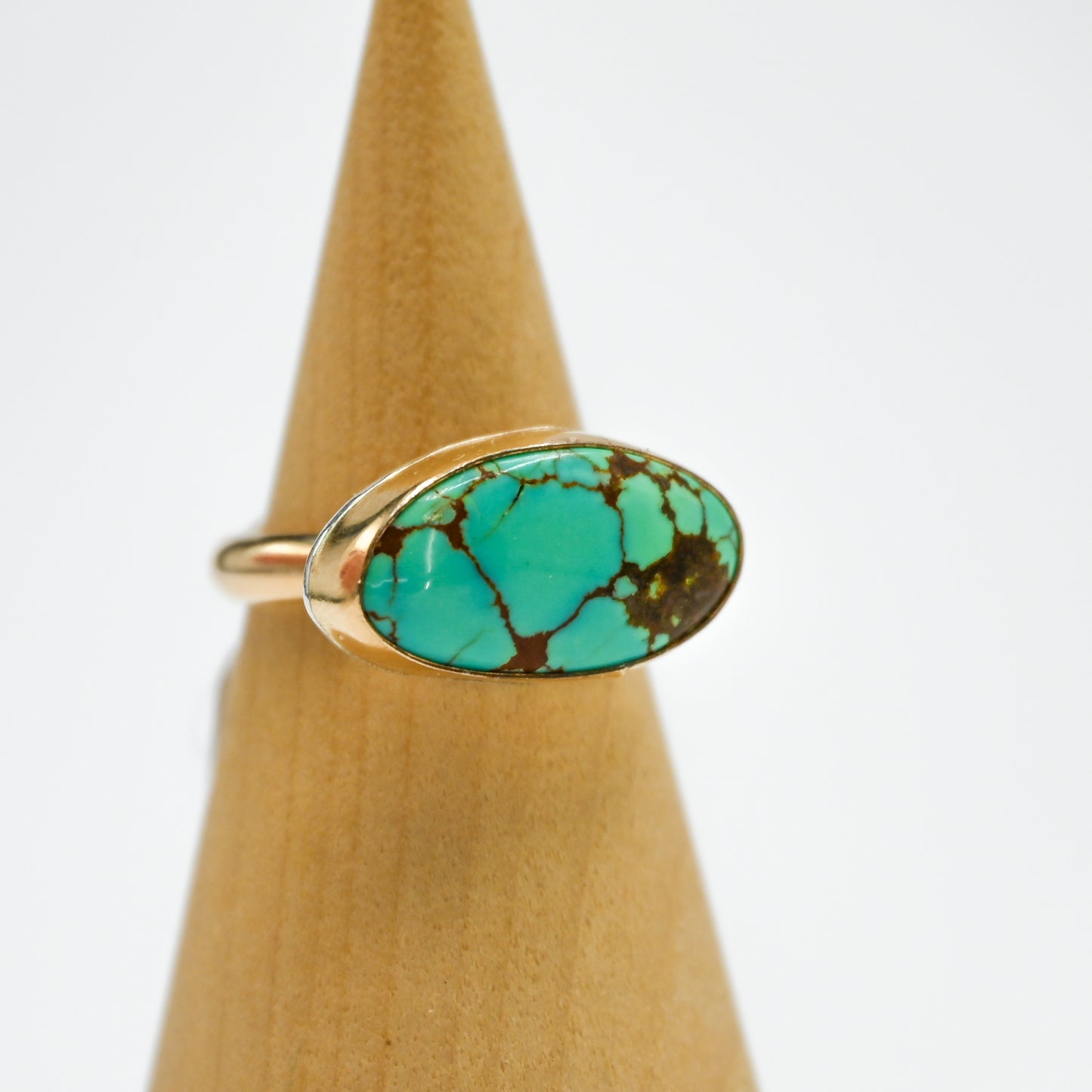 Gold fill xl number 8 turquoise size 7.75