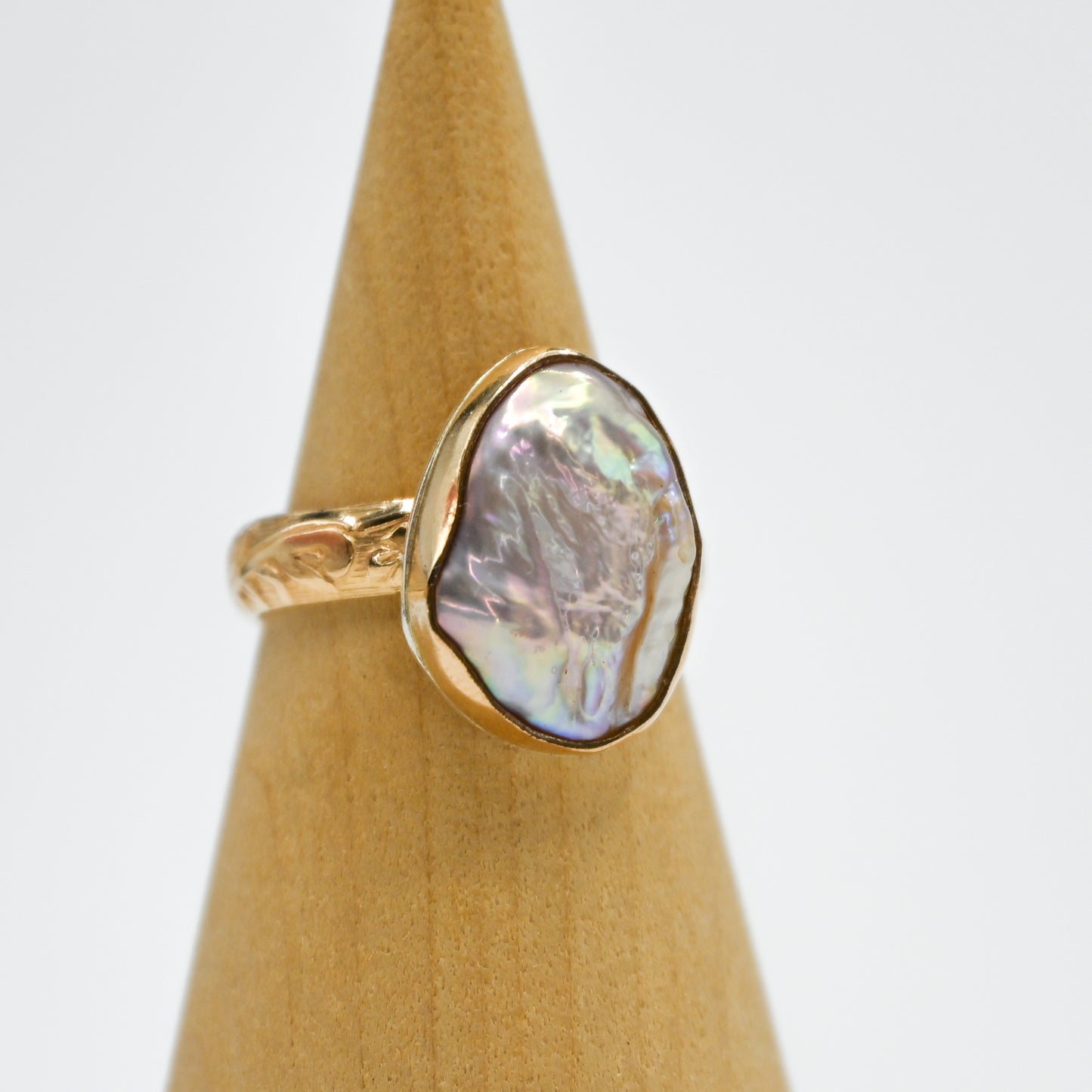 Gold fill xl pink keshi pearl size 8