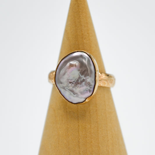 Gold fill xl pink keshi pearl size 8