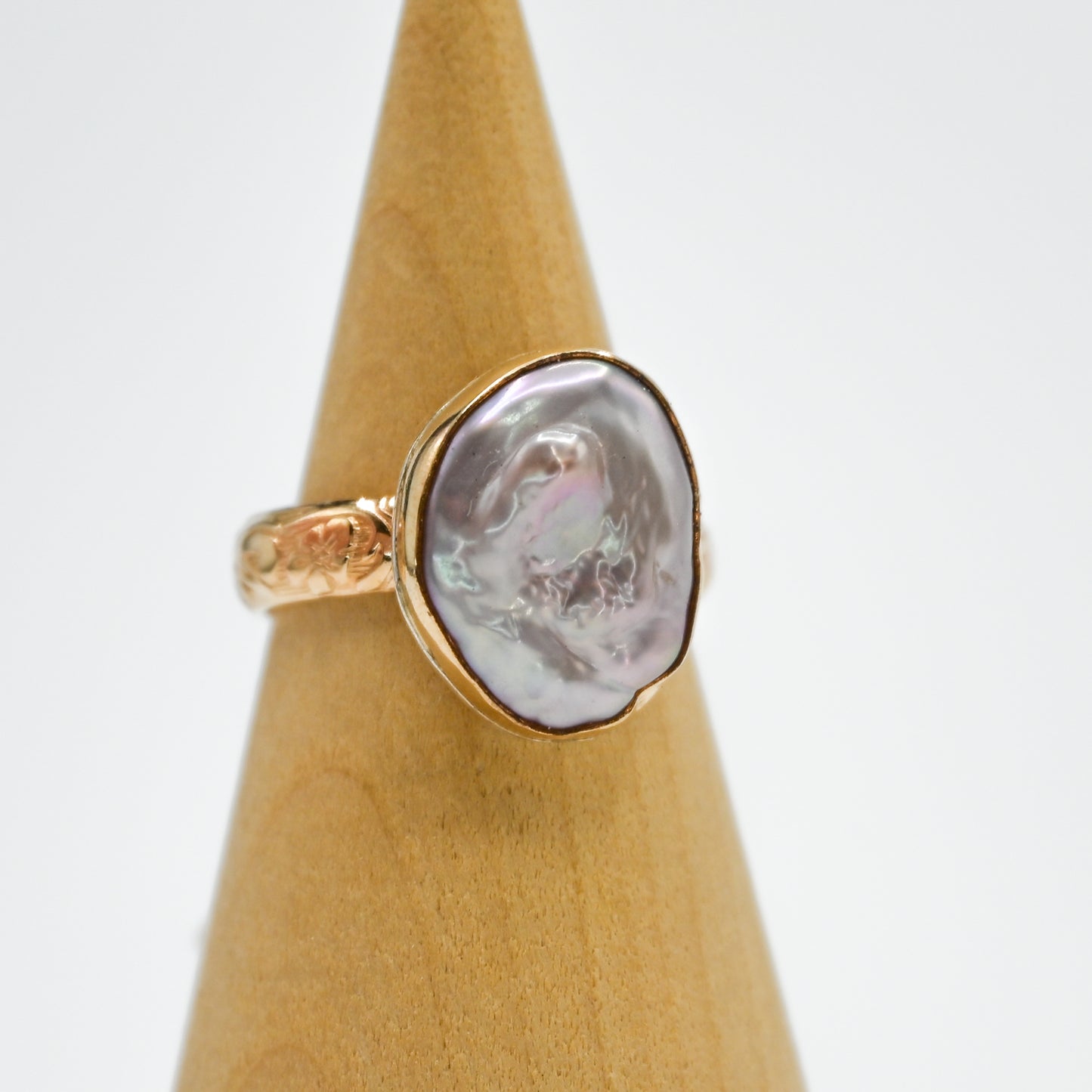 Gold fill xl pink keshi pearl size 8