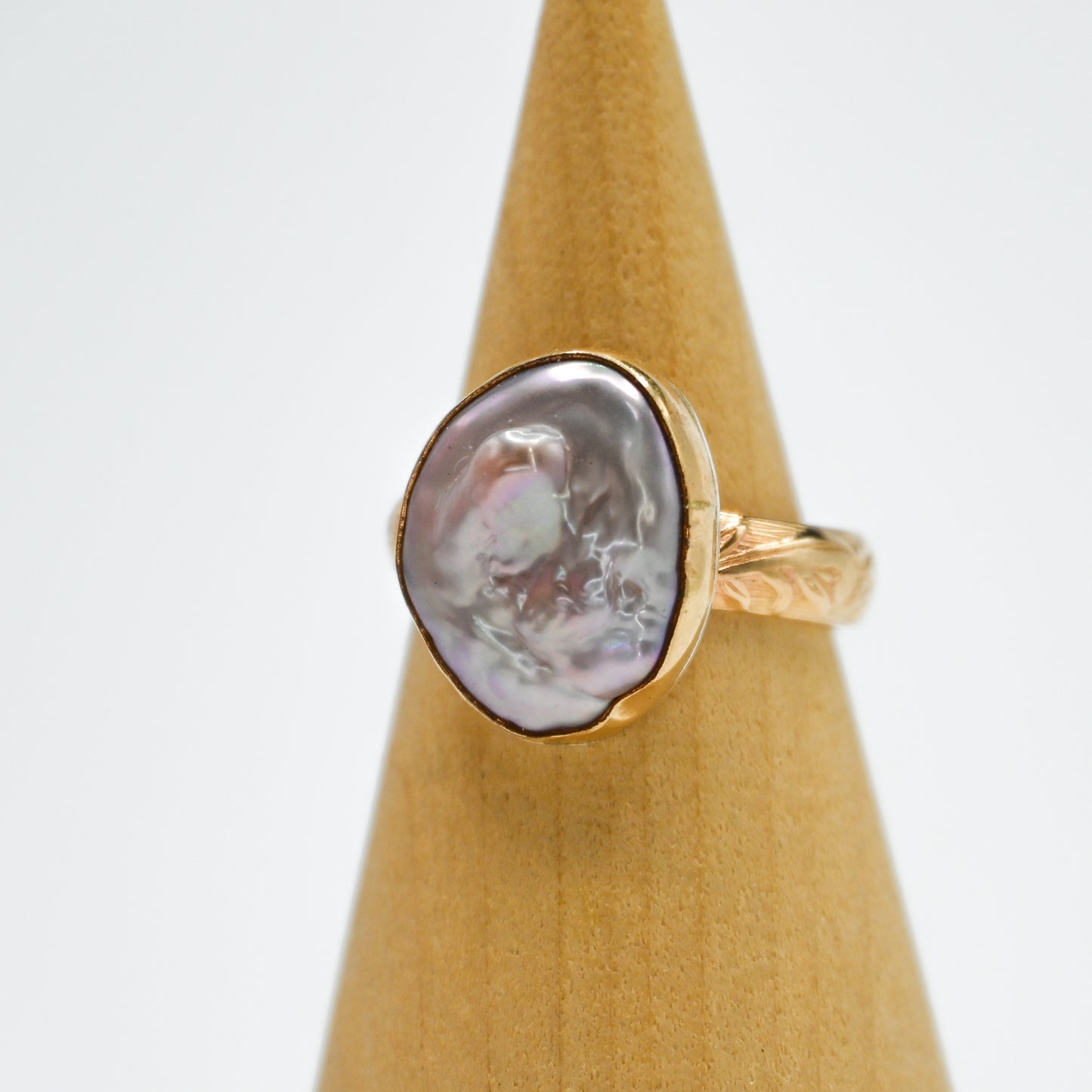 Gold fill xl pink keshi pearl size 8