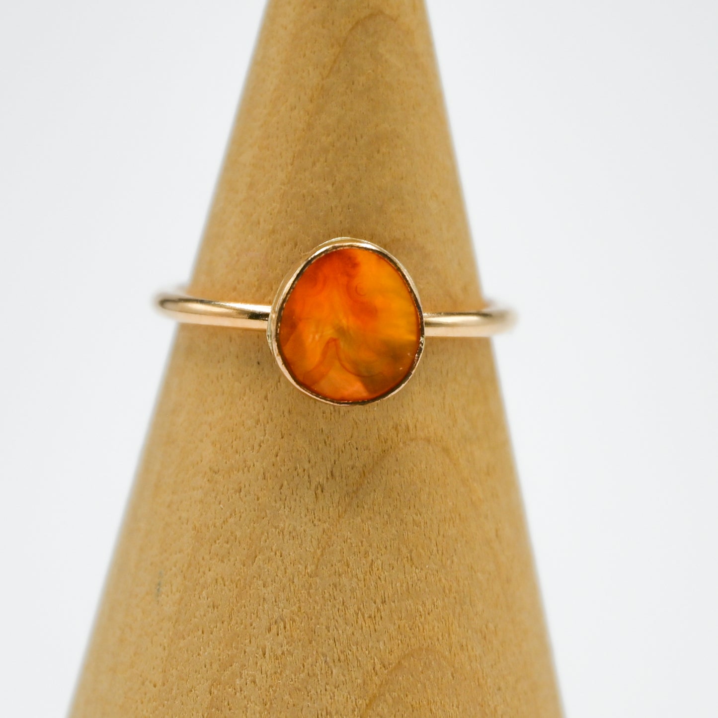 Gold fill rose cut carnelian size 8