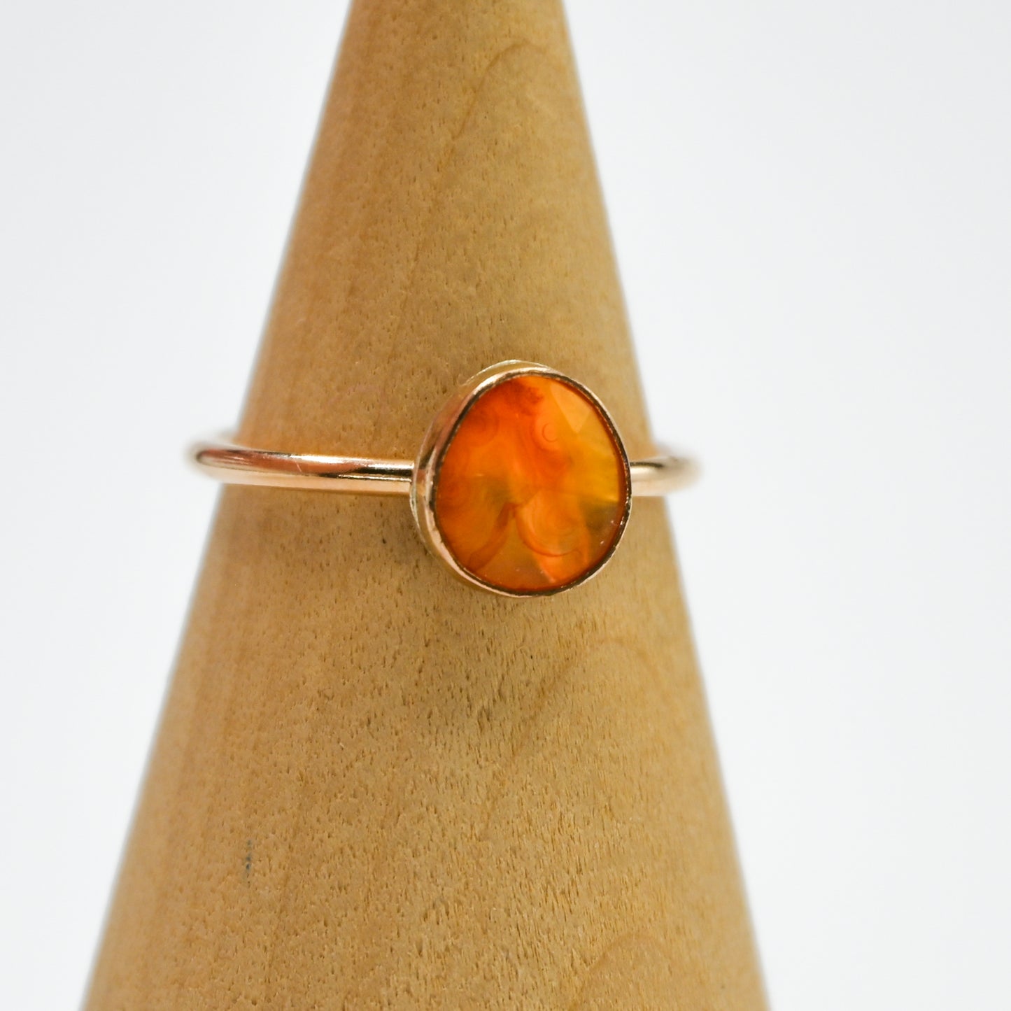 Gold fill rose cut carnelian size 8
