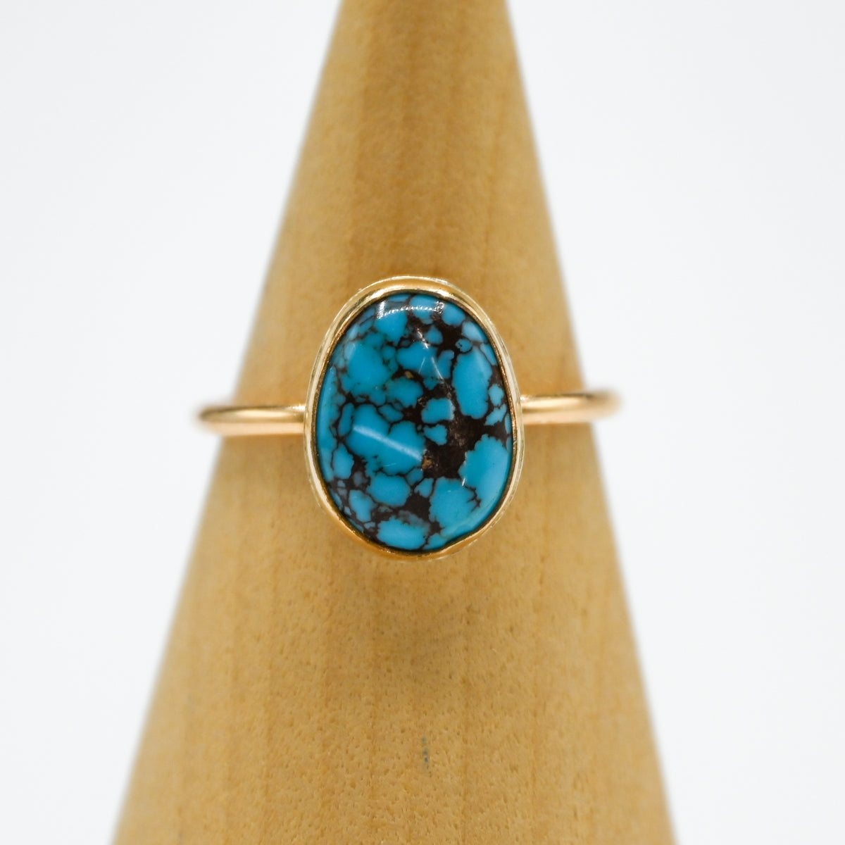 Gold fill Egpytian prince turquoise size 8
