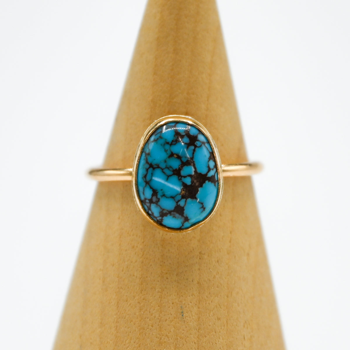 Gold fill Egpytian prince turquoise size 8