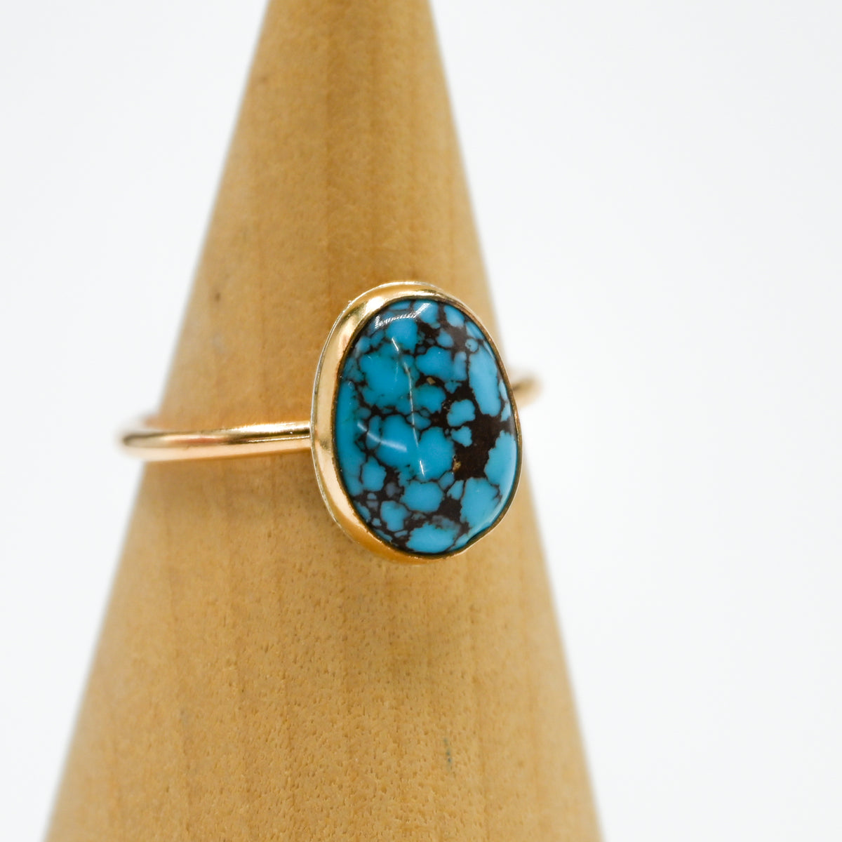 Gold fill Egpytian prince turquoise size 8
