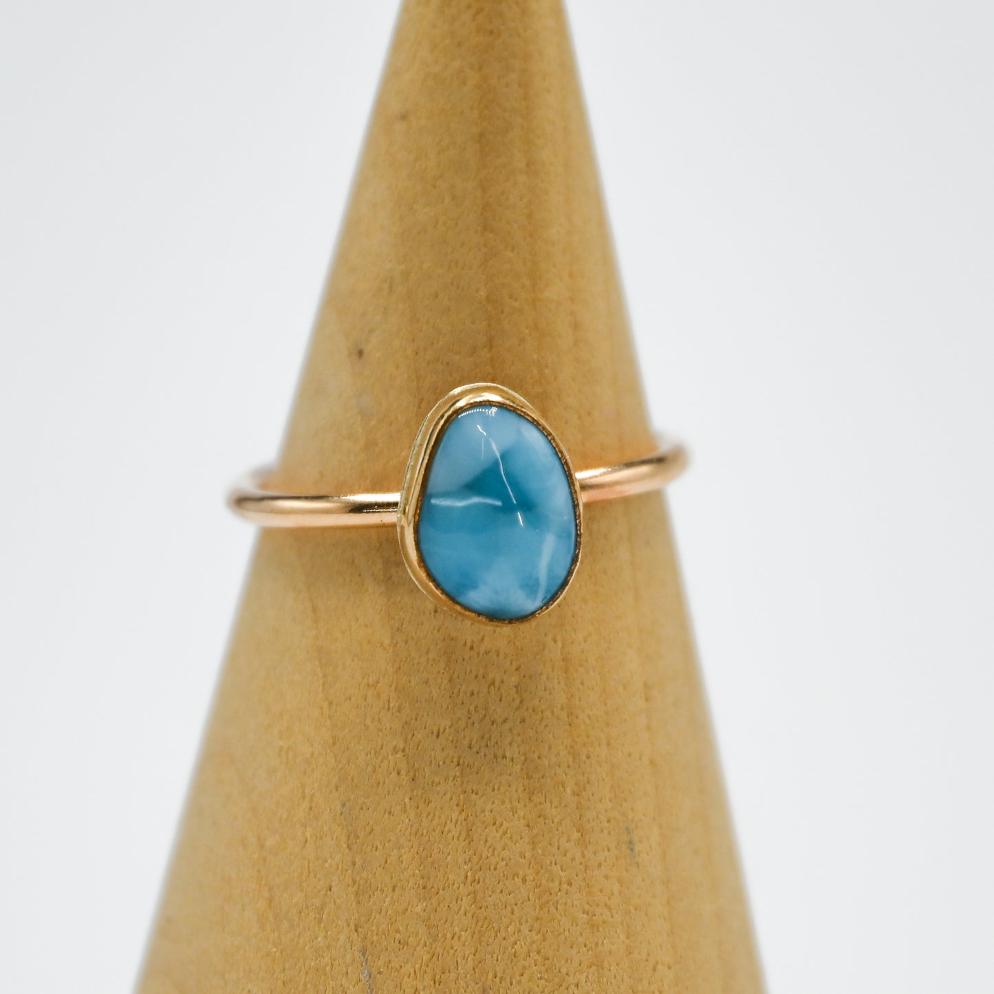Gold fill larimar size 8