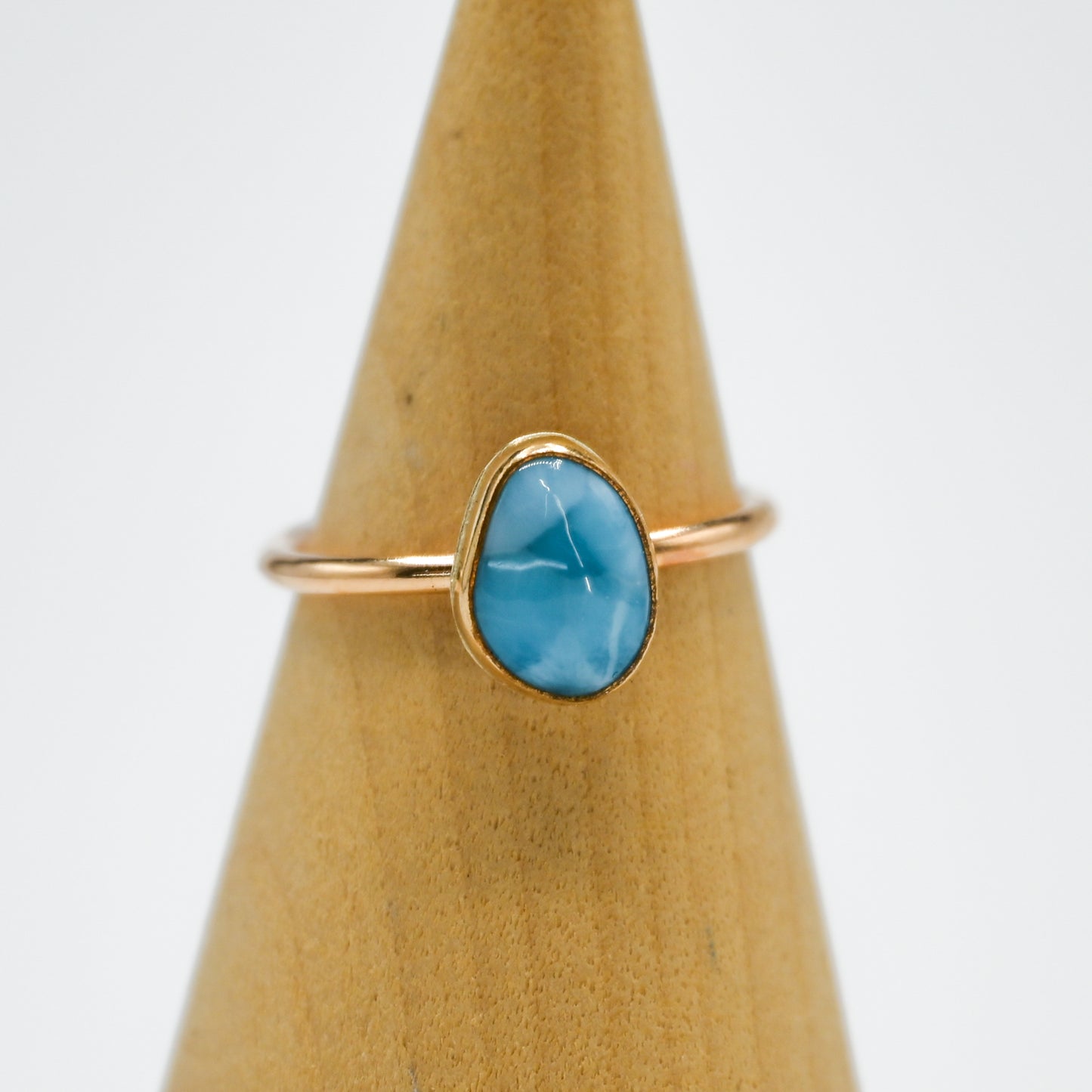Gold fill larimar size 8