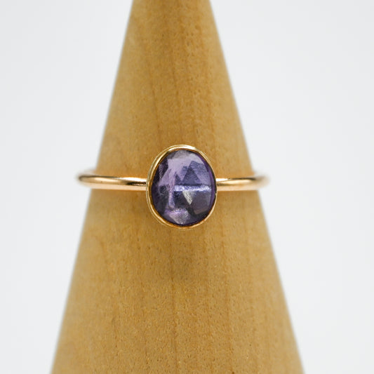 Gold fill rose cut amethyst size 8.25