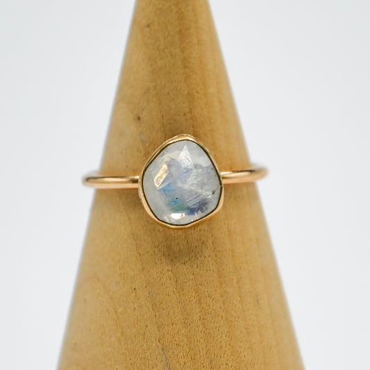 Gold fill rose cut moonstone size 8.75