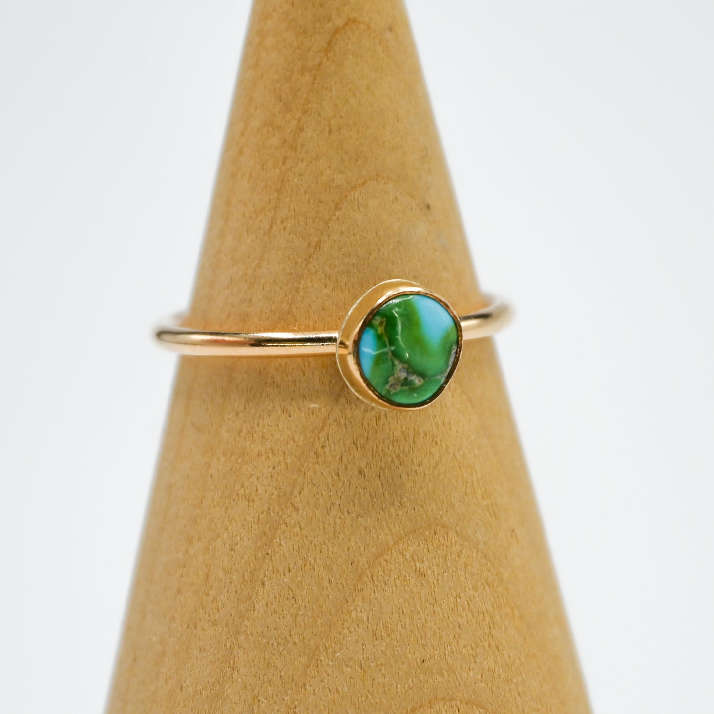 Gold fill mini sonoran gold turquoise size 8.75