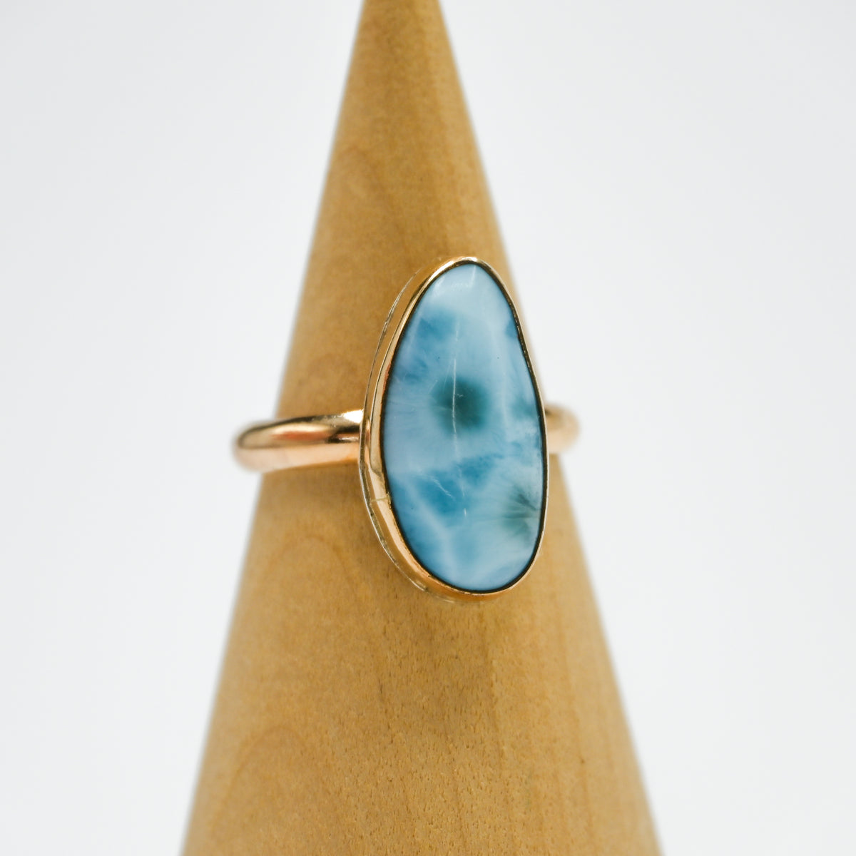 Gold fill XL larimar size 9