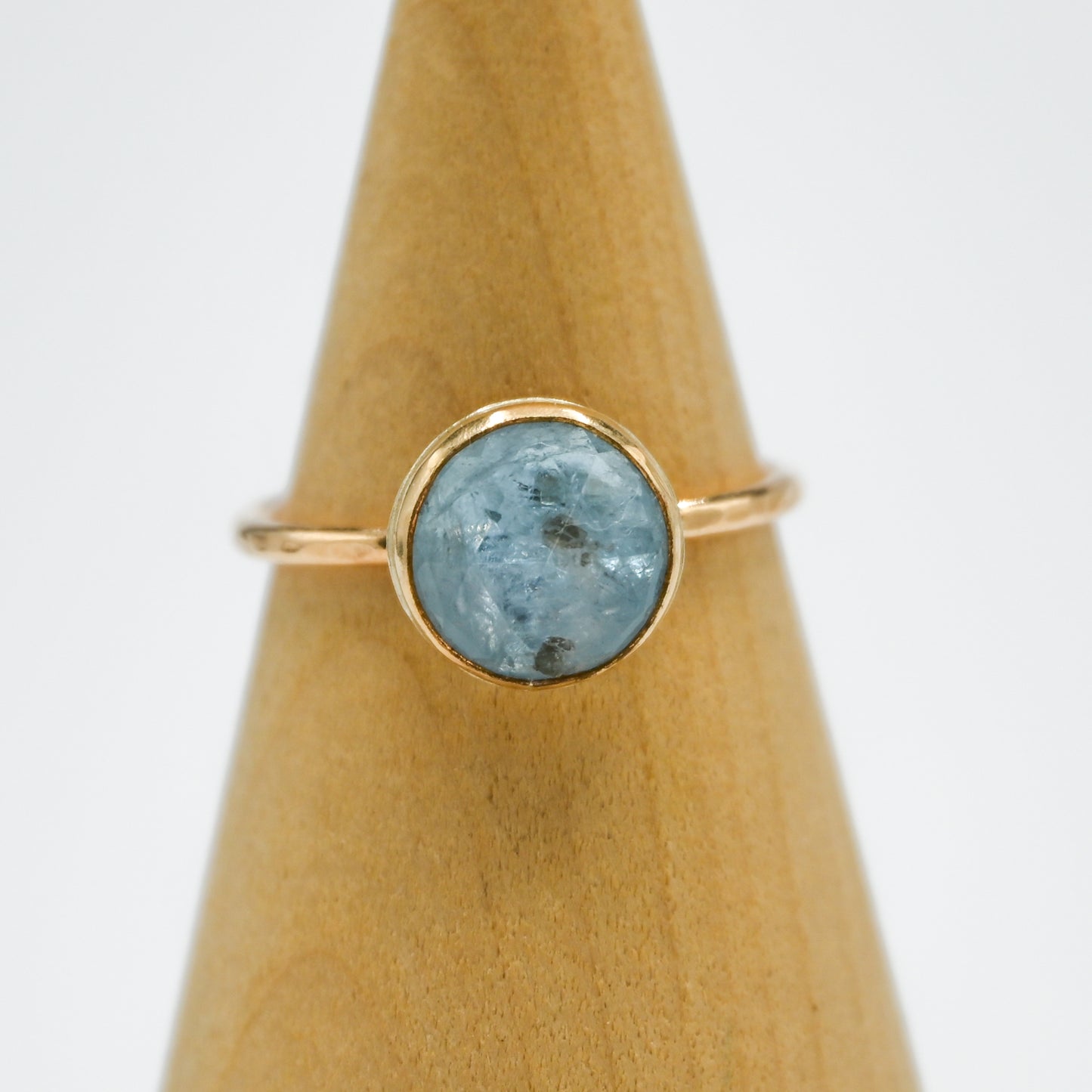 Gold fill rose cut aquamarine size 9.25