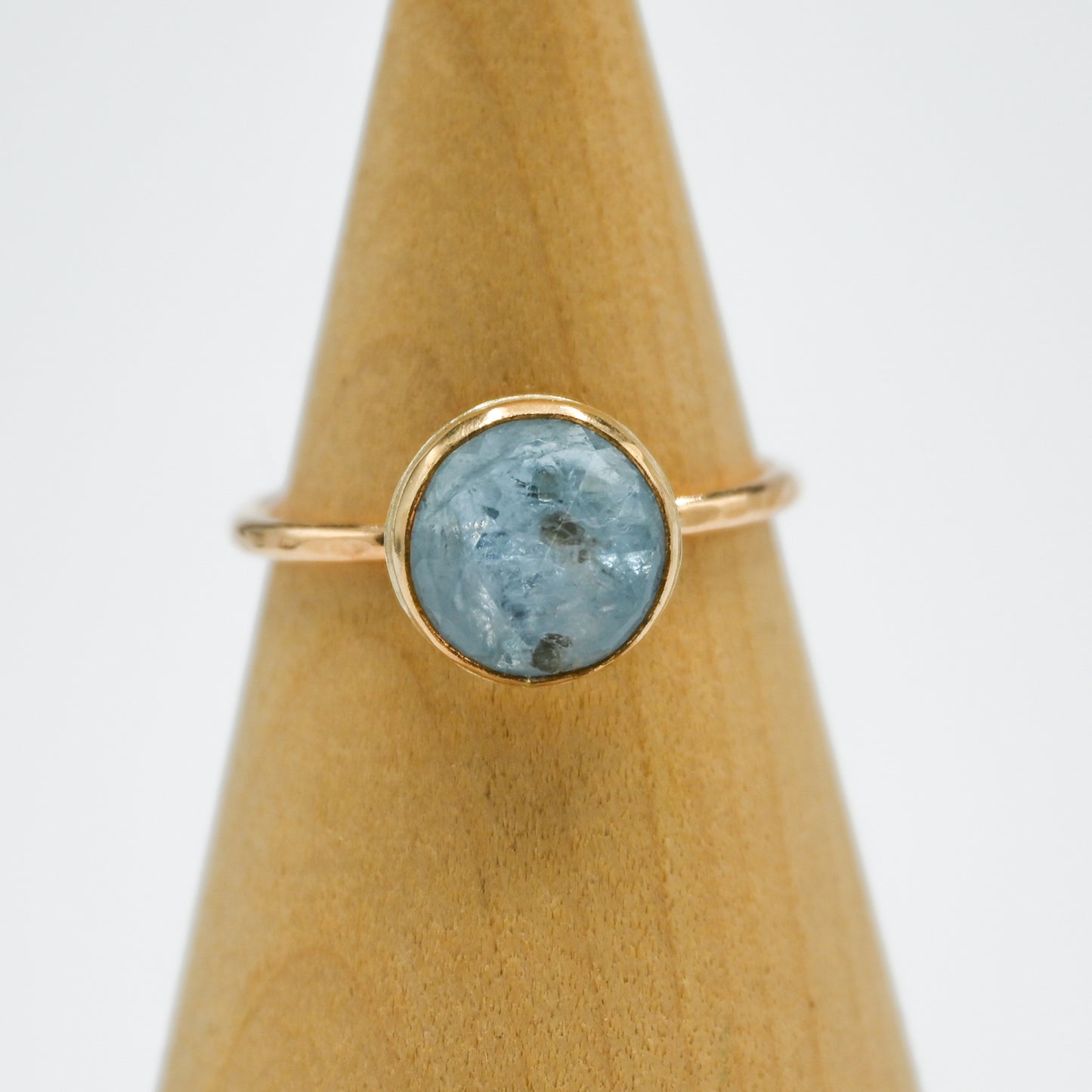 Gold fill rose cut aquamarine size 9.25