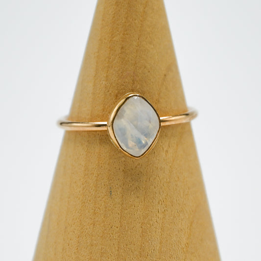Gold fill rose cut moonstone size 10.5
