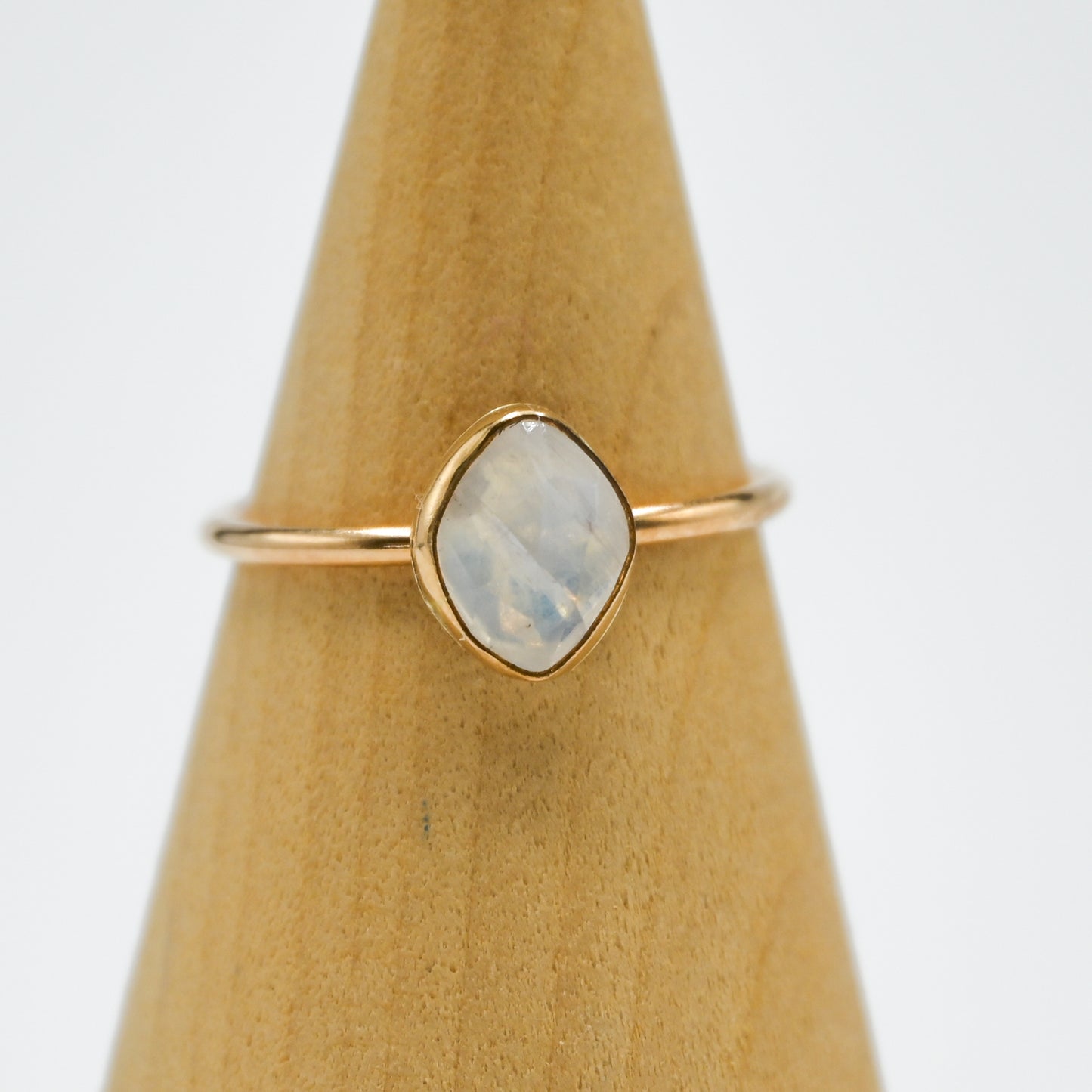 Gold fill rose cut moonstone size 10.5