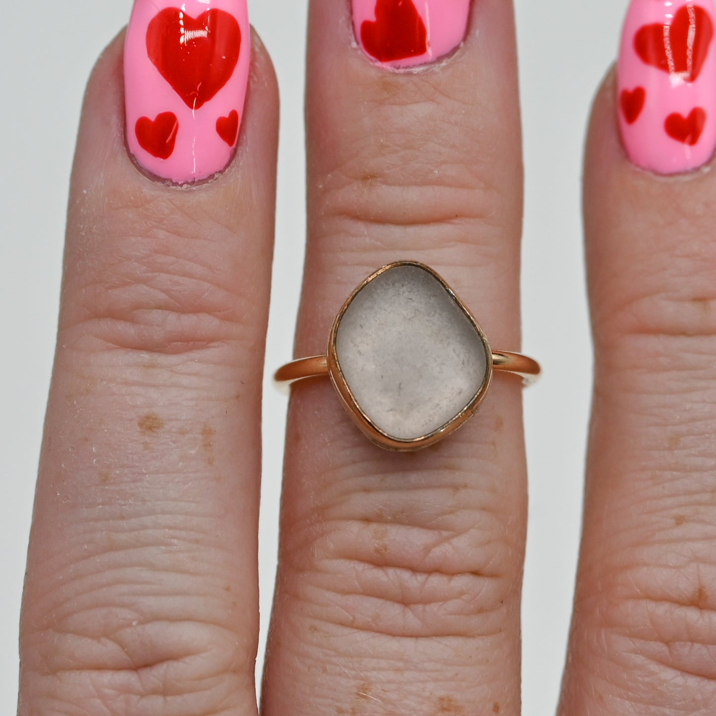 Gold fill Lavender sea glass size 6