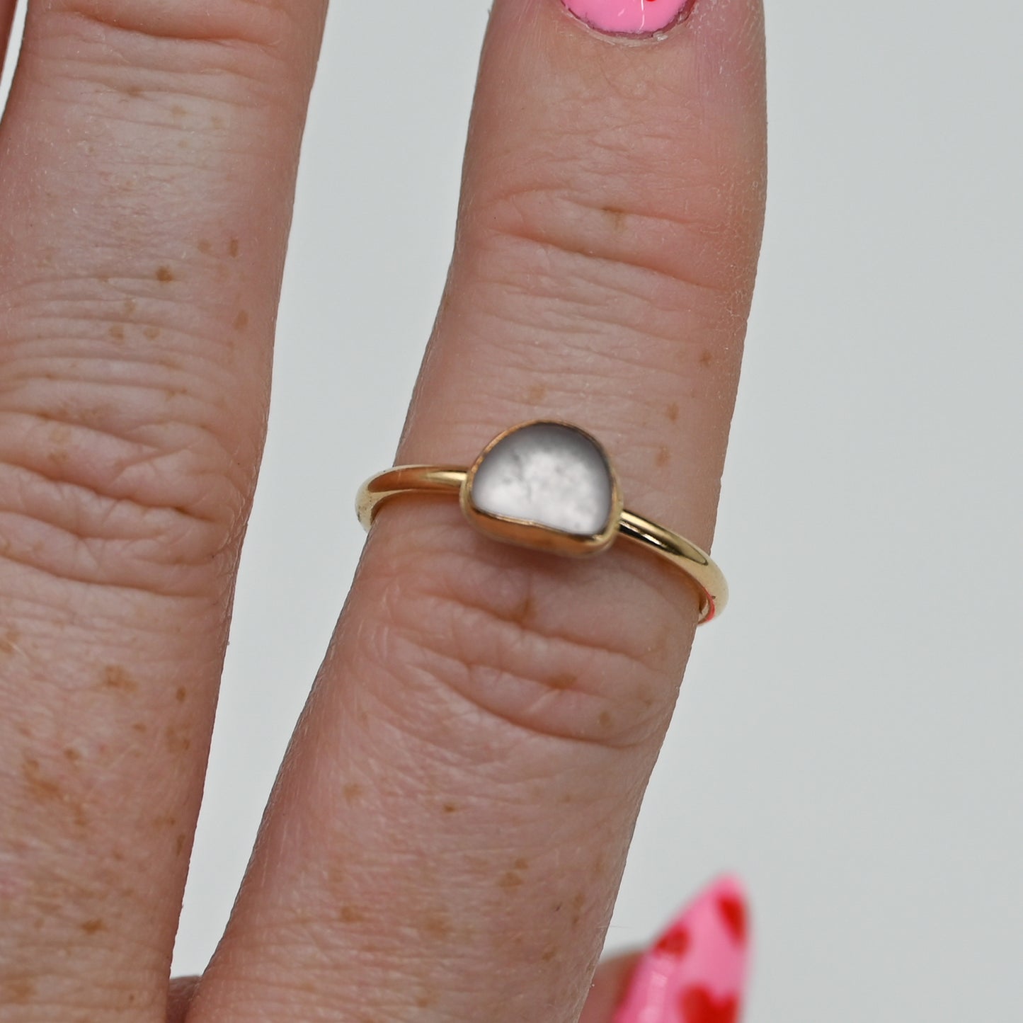 Gold fill lavender sea glass size 7