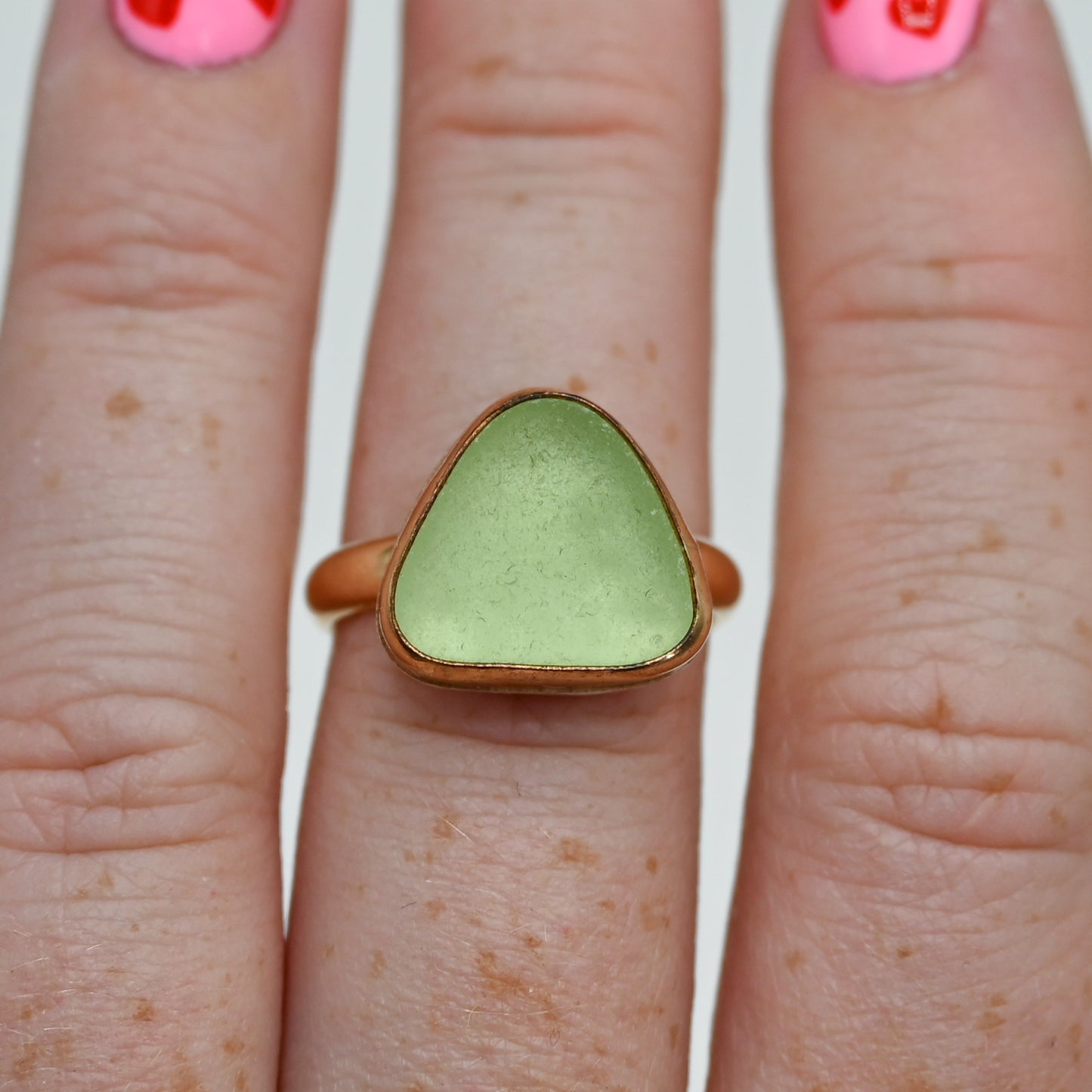 Gold fill xl UV sea glass size 7.25