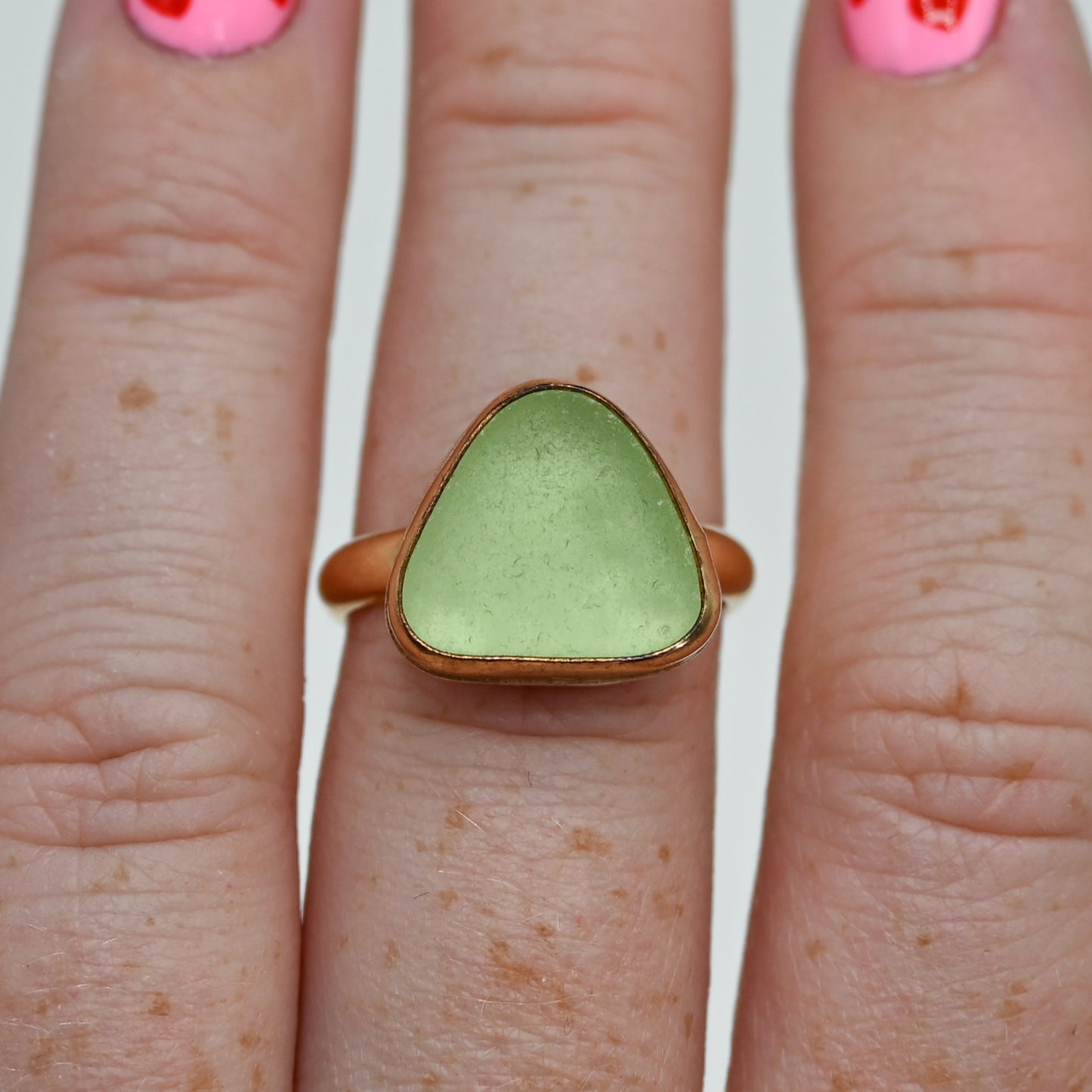 Gold fill xl UV sea glass size 7.25