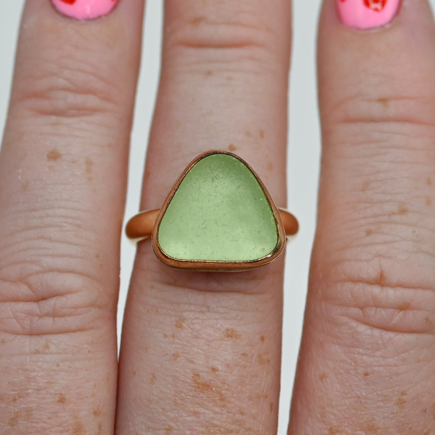Gold fill xl UV sea glass size 7.25