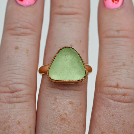 Gold fill xl UV sea glass size 7.25