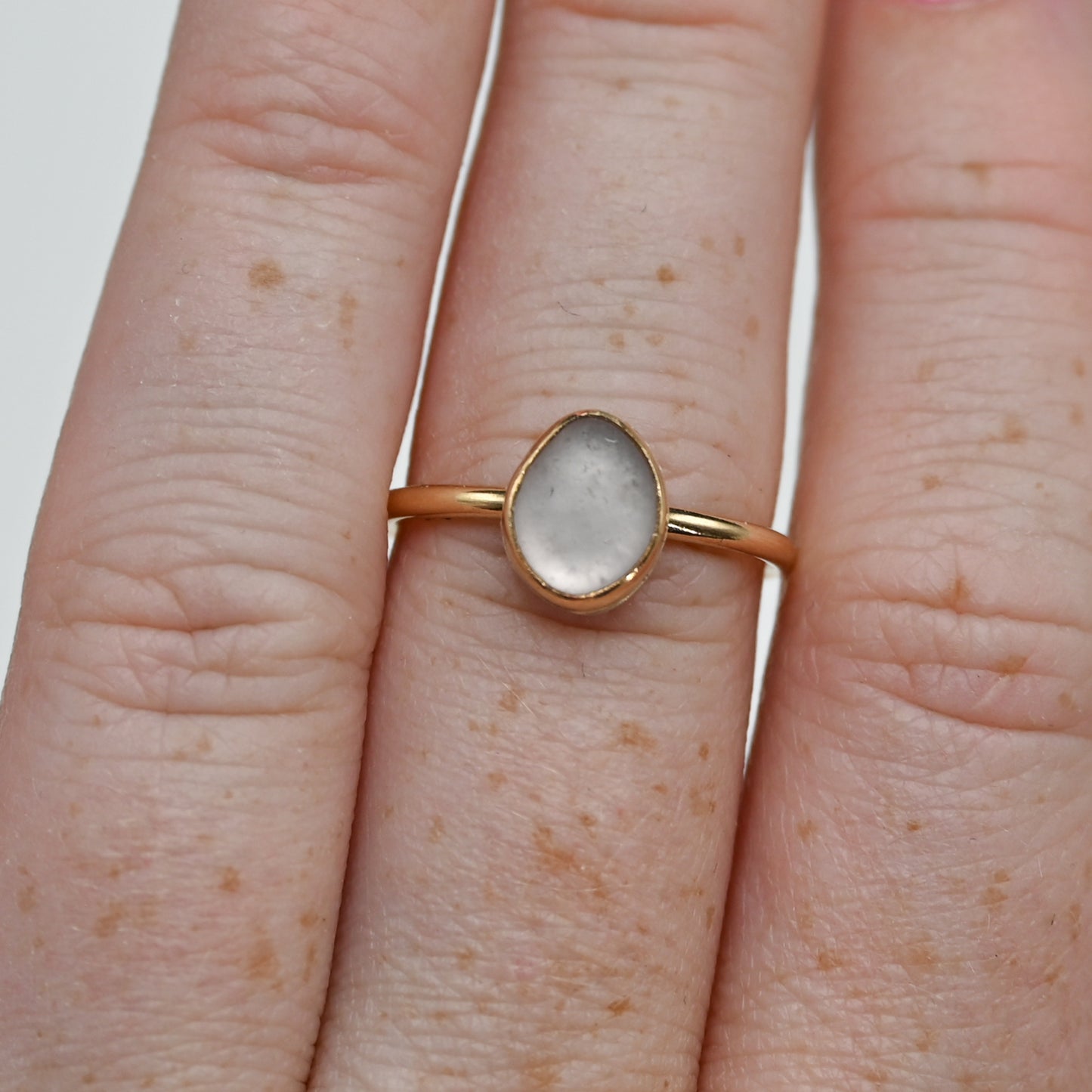 Gold fill lavender sea glass size 7.25