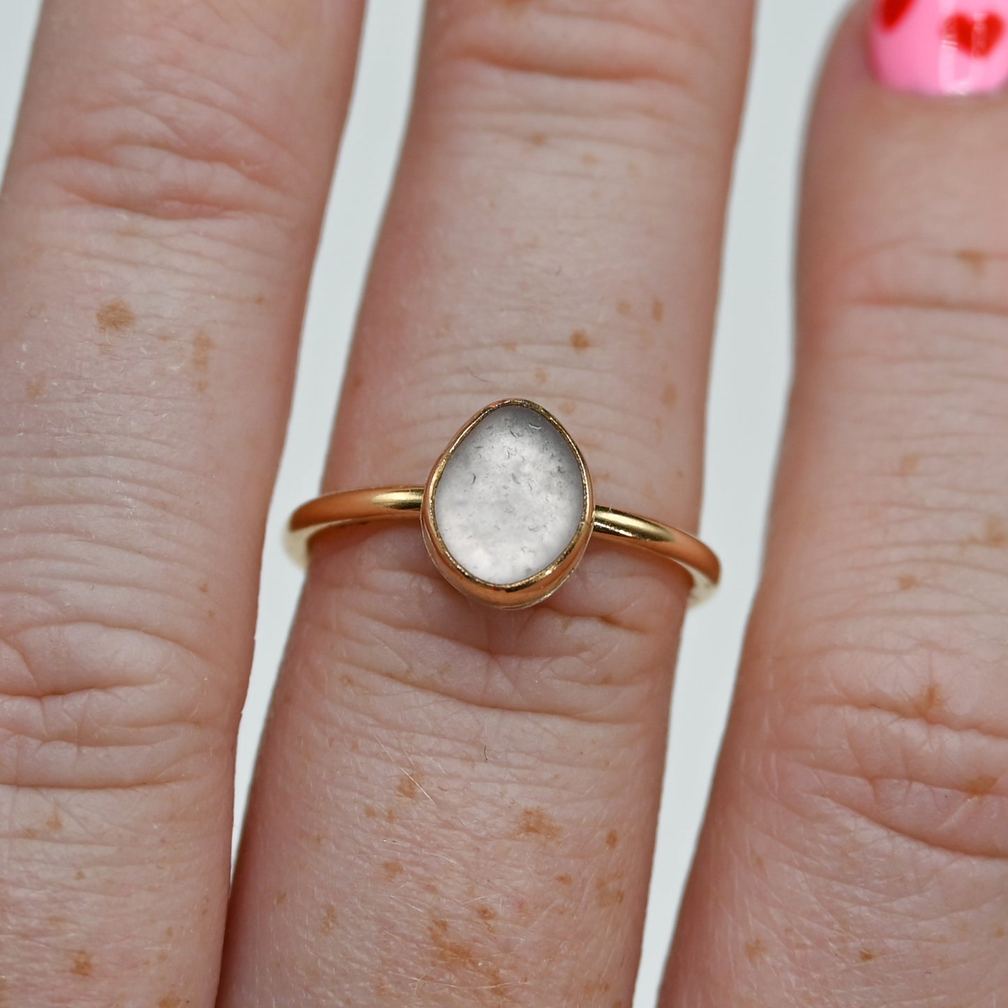 Gold fill lavender sea glass size 7.25