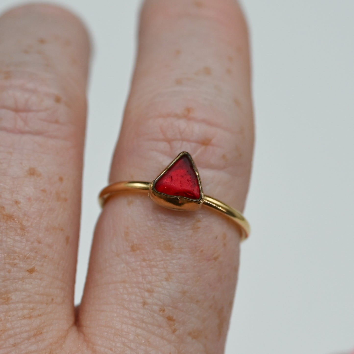 Gold fill red sea glass size 8