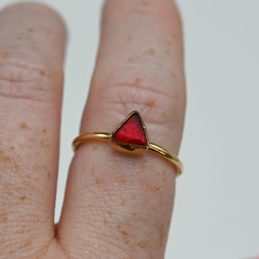 Gold fill red sea glass size 8