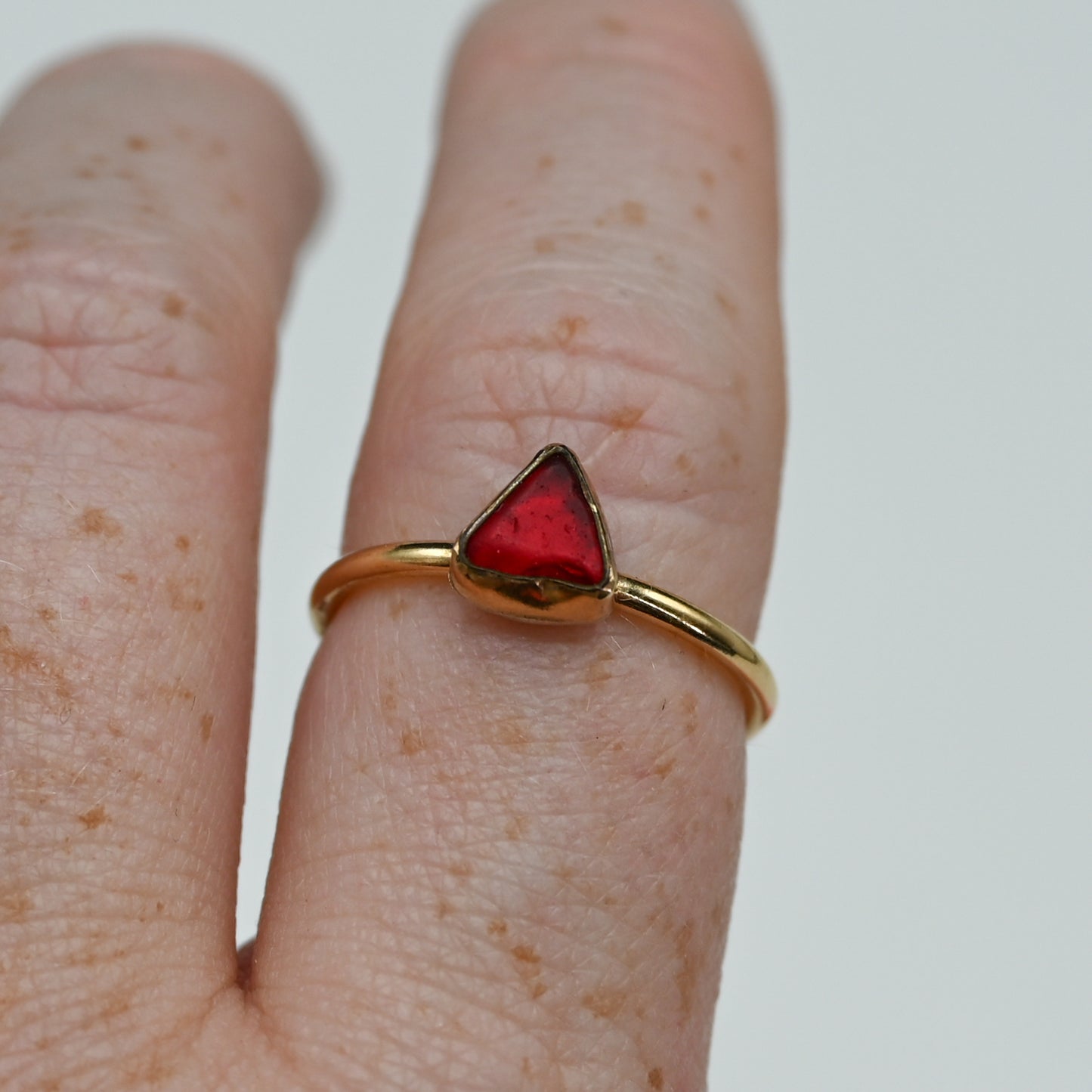 Gold fill red sea glass size 8